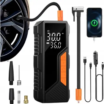 pumpička 2V1 ELEKTRICKÁ PUMPA NA KOLA KOMPRESOR DO AUTA BEZDRÁTOVÝ POWERBANK