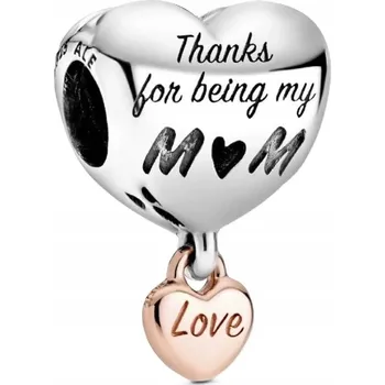 Přívěsek Pandora Srdce Miluji tě, mami 788830C00 stříbrná