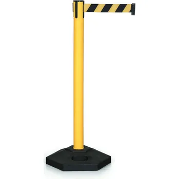 parkovací zábrana B2B Partner Zahrazovací sloupek se samonavíjecím pásem, žlutá/černá