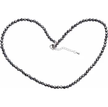 Drahý kámen Terahertz stone broušený náhrdelník 3,5 mm délka cca 40,5 cm