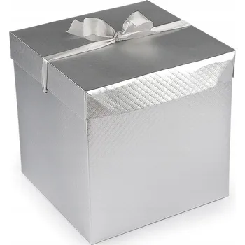 Obraz Krabička s mašličkou, metalická, 1 stříbrná