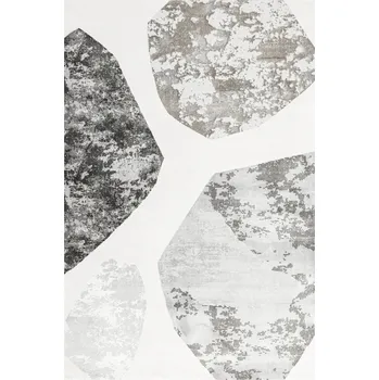 Koberec KOBEREC MODERNÍ ŠEDÝ KRÉMOVÝ ZLATÝ VZHLED OMITKY KAMÍNKY DO OBÝVACÍHO POKOJE VERANO 140x190 cm