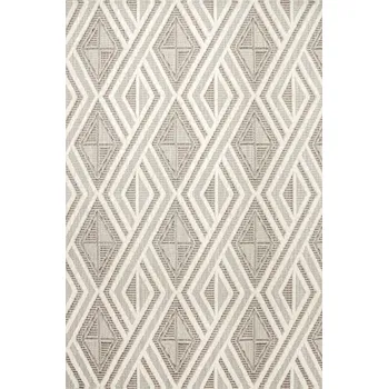 Koberec 120x170 cm KOBEREC ANGOLA GRAFIT ŠEDÁ KRÉMOVÁ ROMBY TROJÚHELNÍKY ZIG ZAG BOHO