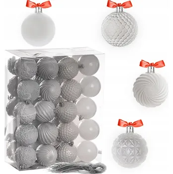 Vánoční dekorace Zdobená Vánoční Koule , hladká Vánoční Koule , směs tvarovaných Vánoční Baňky 6 cm 40 ks