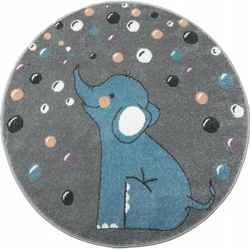 Koberec KOBEREC KULATÝ DĚTSKÝ SLON BAREVNÝ DO POKOJE HLADKÝ LIMA prům. 120 cm