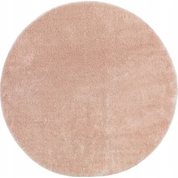 Koberec PROTISKLUZOVÝ KOBEREC KULATÝ SHAGGY PASTELOVĚ RŮŽOVÝ MALMO prům. 100 cm