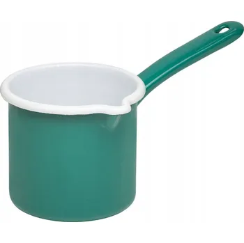 Hrnec Vysoký smaltovaný rendlík s výlevkou 1l tmavě zelený NATURE GREEN Riess