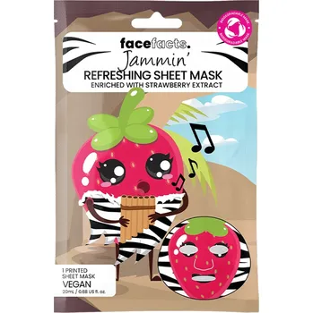 Pleťová maska FACE FACTS Tištěná osvěžující maska v plátýnku - Jahoda 20 ml