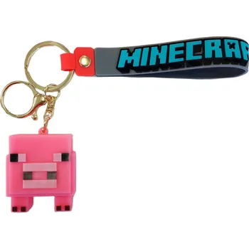 Dětská klíčenka Minecraft Prase s poutkem a karabinou