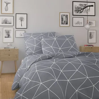 Povlečení Kvalitex Povlečení 140x200 + 70x90cm NORDIC GRID šedá
