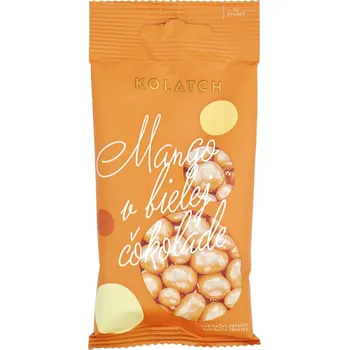 Čokoláda Kolatch BIO Dražé mango v bílé čokoládě s kousky manga 35g