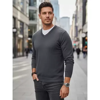 Pánský svetr Pánský svetr DSTREET WX2316 SVĚTLE ŠEDÁ L