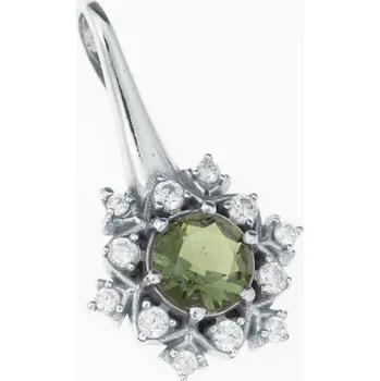 Přívěsek My Moldavite Stříbrný přívěsek s vltavínem a zirkony 1014-212