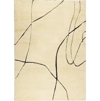 Koberec FEST Amsterdam Bílo-černý vlněný koberec Sign 160 x 230 cm