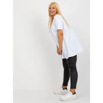 Dámská halenka Bílá dlouhá základní bavlněná halenka plus size RELEVANCE černá | bílá 2398913