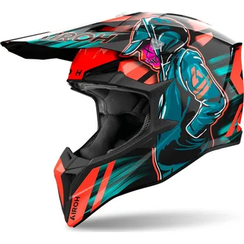 Helma na motorku Přilba WRAAAP Cyber, AIROH (lesklá oranžová) 2026 (Velikost: S)