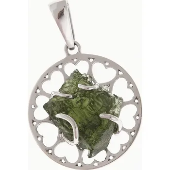 Přívěsek My Moldavite Stříbrný přívěsek s přírodním vltavínem 7436-12714