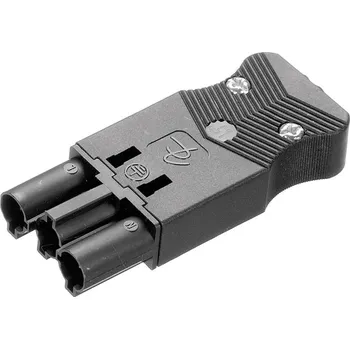 Elektrická zásuvka Adels-Contact 17962 síťový konektor AC zástrčka, rovná Počet kontaktů: 2 + PE 16 A černá 1 ks