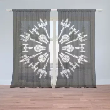 Záclona Sablio Záclony Star Wars Vesmírné lodě: 2ks 150x250cm