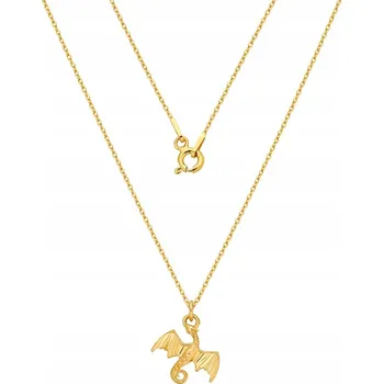 Náhrdelník Pozlacený náhrdelník řetízek s drakem stříbro