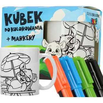 kreativní sada Hrneček k vymalování + 4 fixy omalovánka kreativní sada Puciek
