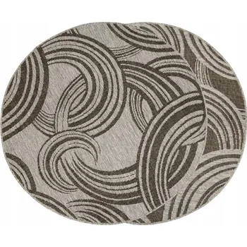 Koberec KOBEREC KULATÝ Z PROVÍZEK, GRAFIT ŠEDÝ, S KRUHY, VENKOVNÍ BRUSEL, průměr 140 cm