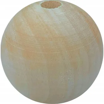 Dětské navlékací korálky Dřevěné Korálky surové Kuličky na makramé 40mm 10 Ks