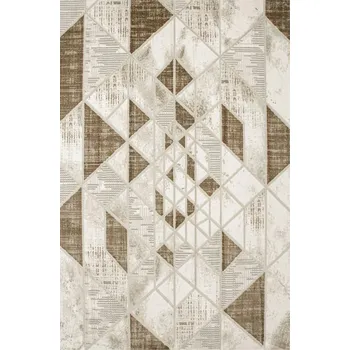 Koberec KOBEREC MODERNÍ TROJÚHELNÍKY KOSOČTVERCE BÉŽOVÁ KRÉMOVÁ HNĚDÁ DO OBÝVÁKU GARDA 140x190 cm