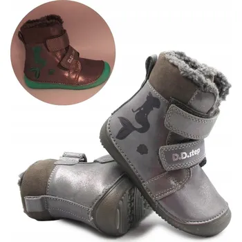 Dívčí zimní obuv Dívčí Zimní Boty Zateplené Uvnitř Mořská panna DD STEP Tmavě Šedé 30