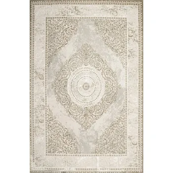 Koberec KOBEREC ORNAMENTÁLNÍ TRADIČNÍ KRÉMOVÝ BÉŽOVÝ HNĚDÝ DO OBÝVACÍHO POKOJE GARDA 140x190 cm