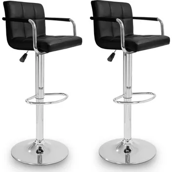 Barová židle Aga 2x Barová židle s područkami Černá