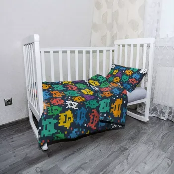 Povlečení Sablio Mikroplyšové dětské povlečení do postýlky Videohra 3 - 120x90 / 40x60