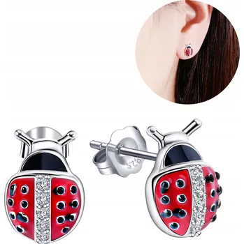 Náušnice STŘÍBRNÉ NÁUŠNICE rhodiované PRO DÍVKY BERUŠKY STŘÍBRO O RYZOSTI 925