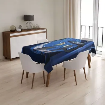 ubrus Sablio Ubrus Mustang Modré pozadí s pruhy - 130x130 cm