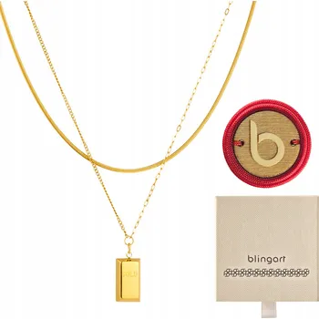 Náhrdelník Dámský náhrdelník, chirurgická ocel , pozlacený, kaskáda, tyčinka, BLINGART