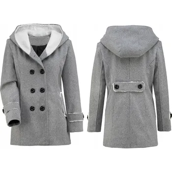 Dámský kabát Soprato dámská bunda s kapucí teplá dámská bunda s kožíškem italská velikost L