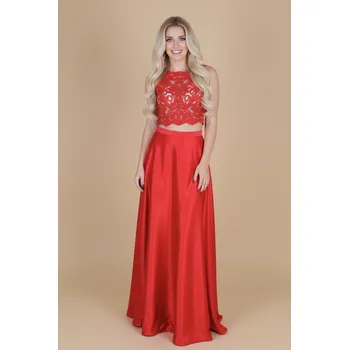 Dámské šaty EVA & LOLA Společenská Sukně a Top SAMANTA červená Barva: Červená, Velikost: M