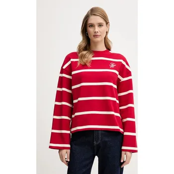 Pánské tričko Tričko s dlouhým rukávem Tommy Hilfiger červená barva, WW0WW48431 33X, vel. M