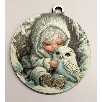 Vánoční dekorace Vánoční výřez baňka - vánoční obrázek - Holčička č.6