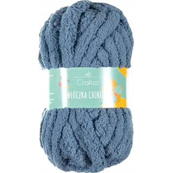 Příze Příze na háčkování a pletení Chenille 20 mm silná modrá #22