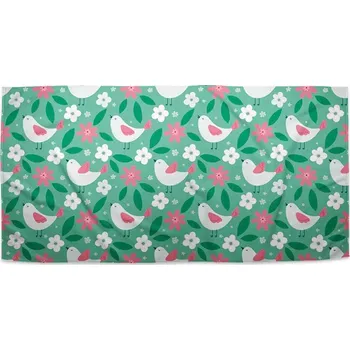 Osuška Sablio Ručník Květiny a ptáčci - 50x100 cm