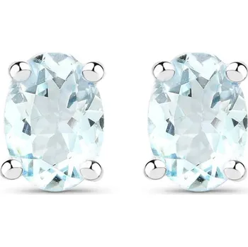 Náušnice STŘÍBRNÉ NÁUŠNICE S PŘÍRODNÍMI AKVAMARÍNY