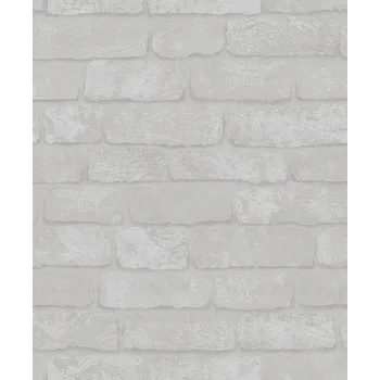 Tapeta Šedá vinylová tapeta s motivem omítnuté cihlové zdi, základní tapeta