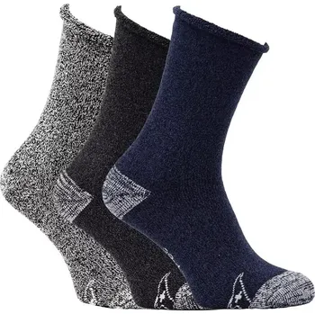 Dámské ponožky Dospělé froté ponožky Thermo - 35-38 / černý melír