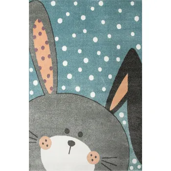 Koberec KOBEREC MĚKKÝ PASTELOVÝ MODRÝ ŠEDÝ KRÁLÍČEK TEČKY LIMA 160x230 cm