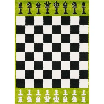 Koberec Agnella Funky Top šachy zelený 80x120 cm