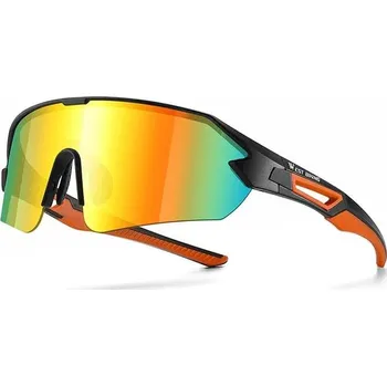 WEST BIKING Cyklistické sluneční brýle NO SIZE ORANŽOVÁ|ČERNÁ