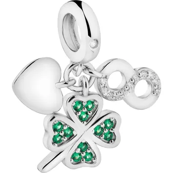 Přívěsek Stříbrný přívěsek Beads se zirkony – srdce, čtyřlístek, nekonečno - AP543-4267