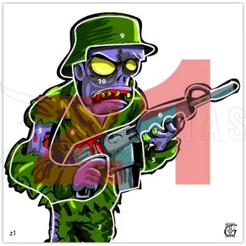 Terč na sportovní střelbu Terč vzduchovkový 14x14 Zombie Z1 1ks