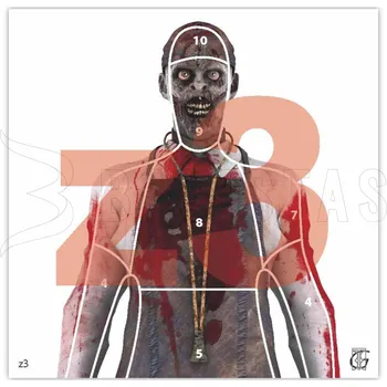 Terč na sportovní střelbu Terč vzduchovkový 14x14 Zombie Z3 1ks